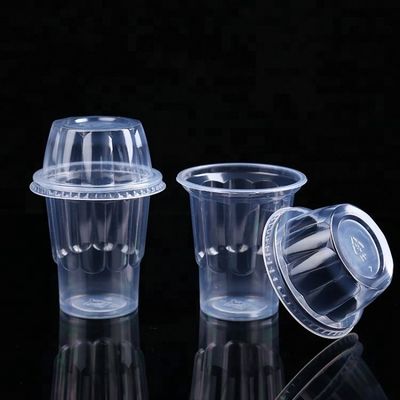 Φτηνά φιλικά προς το περιβάλλον 10oz καθαρίζουν το πλαστικό φλυτζάνι της PET για το παγωτό με το καπάκι προμηθευτής