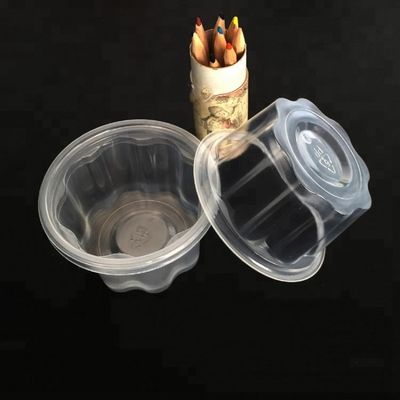 Φτηνά φιλικά προς το περιβάλλον 10oz καθαρίζουν το πλαστικό φλυτζάνι της PET για το παγωτό με το καπάκι προμηθευτής